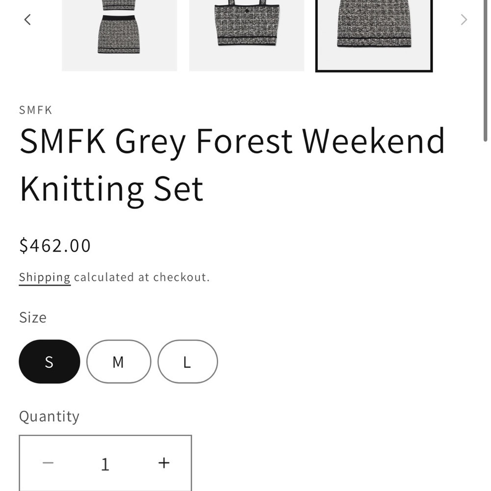 Elegant Tweed Skirt Set - Black and White - Picture 8 of 8